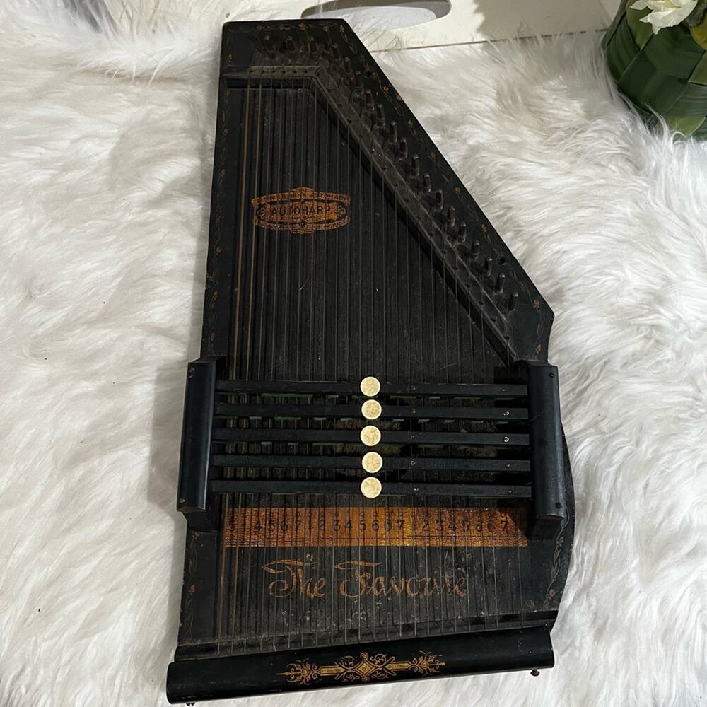 Zimmerman Vintage 1900s The Favorite 5 Bar Wood Autoharp Acoustic Oscar Schmidt
